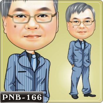 人像漫畫 條紋西裝Q版畫 PNB-166